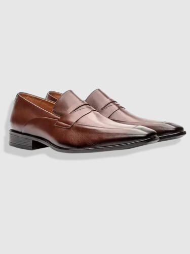 Sapato Social Loafer Couro Marrom