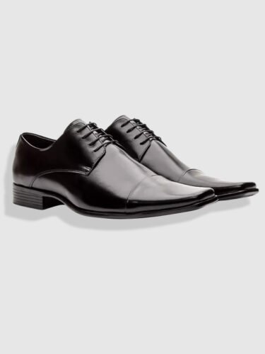 Sapato Social Derby Couro Preto