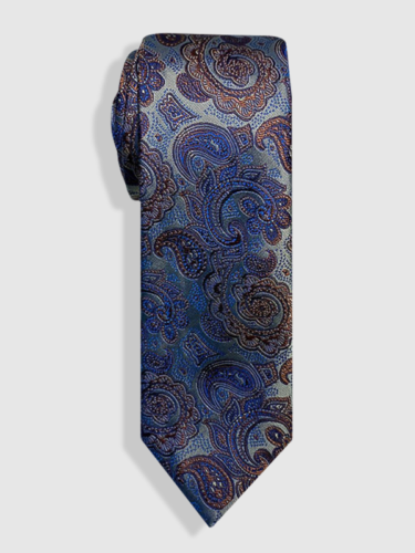 Gravata Jacquard Azul Metálica