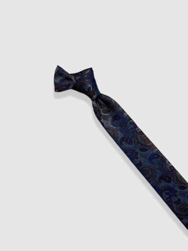 Gravata Jacquard Azul Metálica - Imagem 2
