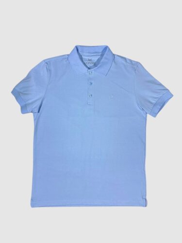 Polo Malha Algodão com Elastano Azul Claro - Imagem 2